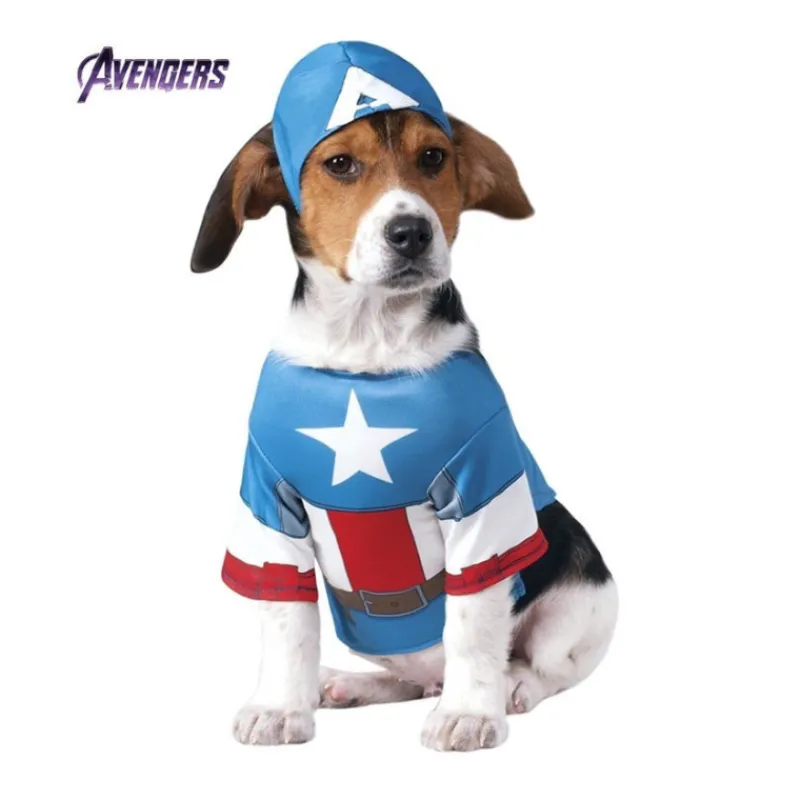 Disfrazzes Disfraces Unisex|Disfraces Marvel^Disfraz de Capitán América con gorro para perro