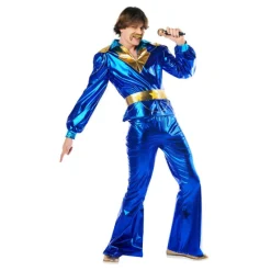 Best Disfraz de Disco Azul Años 70 para Hombre Hombre Disfraces Hombre|Disfraces De Música