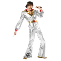 Discount Disfraz de Disco Plata Años 70 para Hombre Hombre Disfraces Hombre|Disfraces De Música
