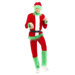 Hombre Disfrazzes Disfraces Hombre|Disfraces Disney^Disfraz de Duende Gruñón de Navidad Verde para Hombre