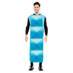 Disfrazzes Disfraces Unisex|Disfraces Videojuegos^Disfraz de Figura de Tetris Azul Claro para adultos