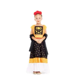 Disfrazzes Disfraces Infantiles|Disfraces Cine^Disfraz de Frida Kahlo Amarillo y Negro para Niña