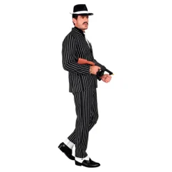 Hombre Disfrazzes Disfraces Hombre^Disfraz de Gángster Negro y Blanco a Rayas para Hombre