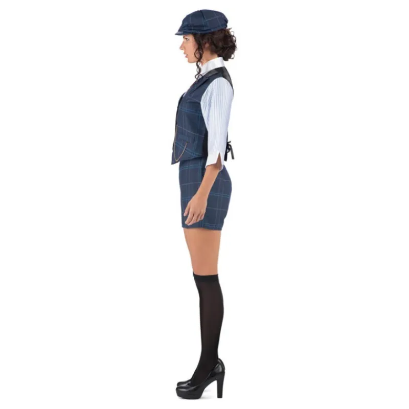 Mujer Disfrazzes Disfraces Mujer|Disfraces Series^Disfraz de Gánster Inglesa a Cuadros Azules para Mujer