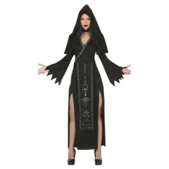 Mujer Disfrazzes Disfraces Mujer|Disfraces Halloween Mujer^Disfraz de Hechicera Satánica Negra con capucha para mujer