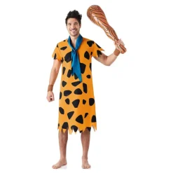 Hombre Disfrazzes Disfraces Hombre|Disfraces Series^Disfraz de Los Picapiedra Naranja Elegante para Hombre