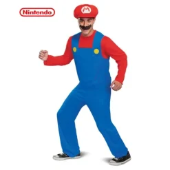 New Disfraz de Mario Nintendo Super Mario Brothers clásico para hombre Hombre Disfraces Hombre|Disfraces Videojuegos