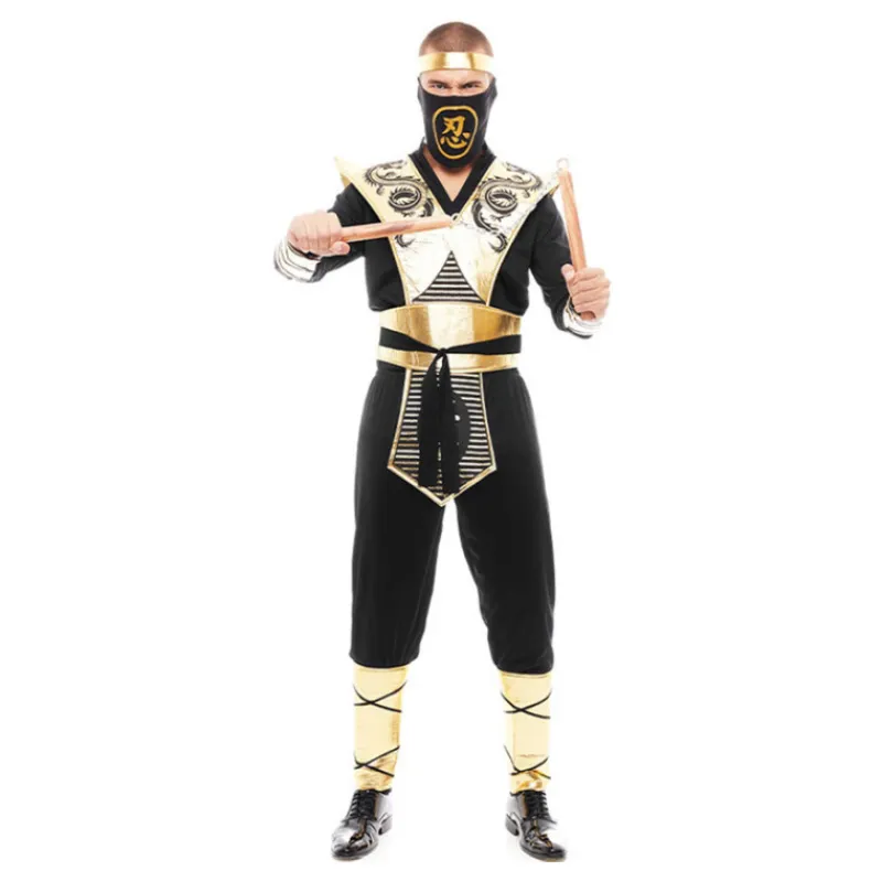 Clearance Disfraz de Ninja Kombat Serpiente negro y dorado para hombre Hombre Disfraces Hombre|Disfraces Videojuegos