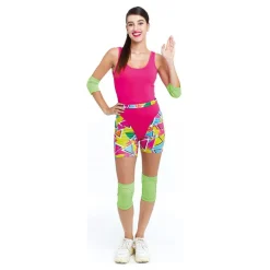 Hot Disfraz de Patinadora Roller Rosa Años 70 para Mujer Mujer Disfraces Mujer|Disfraces Kawaii Y Divertidos