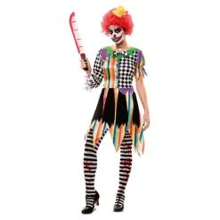 Hot Disfraz de Payasa Siniestra Multicolor para mujer Mujer Disfraces Mujer|Disfraces Halloween Mujer