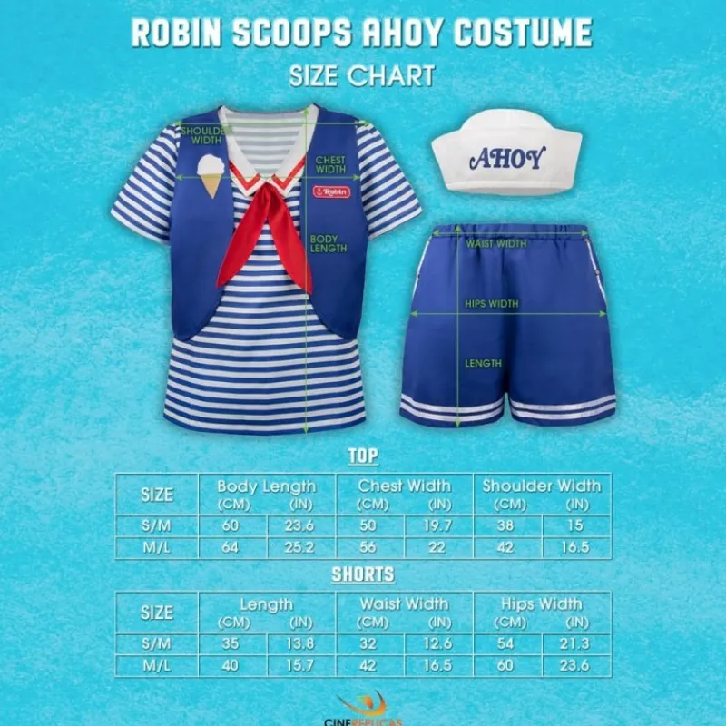 Disfraz de Scoops Ahoy Robin de Stranger Things Mujer Disfraces Mujer|Disfraces Hombre