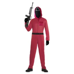 Hombre Disfrazzes Disfraces Hombre|Disfraces Series^Disfraz de Secuaz de Juego del Calamar con máscara para hombre