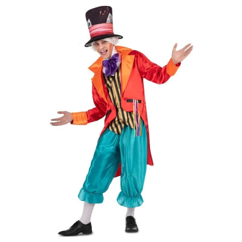 Hombre Disfrazzes Disfraces Hombre|Disfraces Disney^Disfraz de Sombrerero Loco Naranja y Azul para Hombre