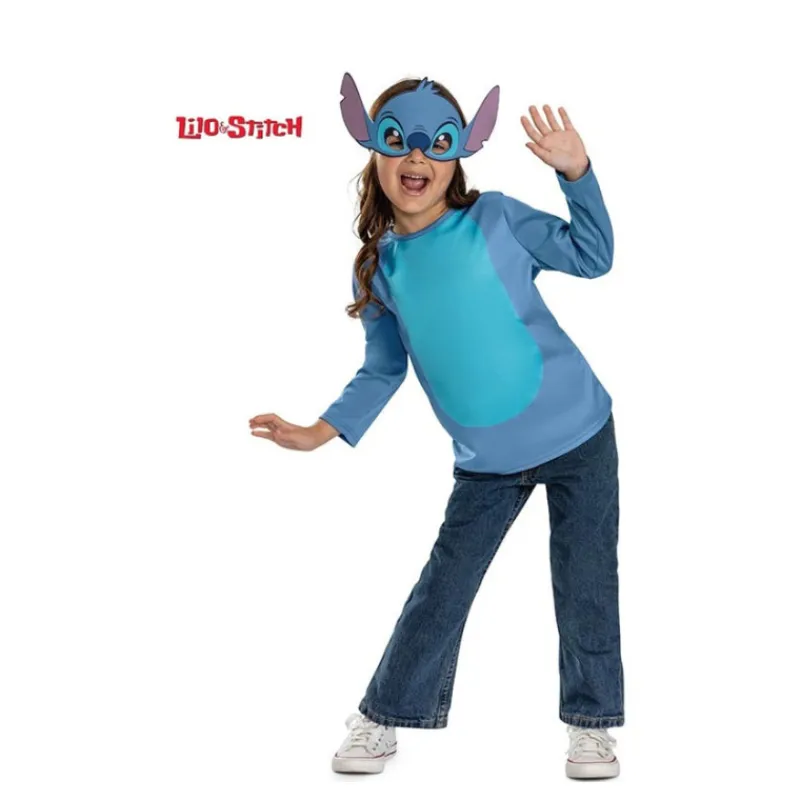 Disfraz de Stitch Básico con Máscara para Niña Disfraces Infantiles|Disfraces Disney