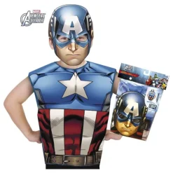Discount Disfraz o Kit de Capitán América para niño: Máscara y Camiseta Disfraces Infantiles|Disfraces Marvel