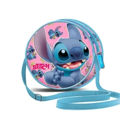 KaracterMania Disney Para Niñas|Tiempo Libre Kids^Disney Lilo y Stitch Bolso Bandolera Redondo Azul