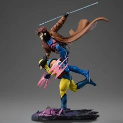Iron Studios Superhéroes Marvel|Coleccionismo Marvel^Estatua 1/10 Deluxe Art Scale X-Men´97 Gambit & Lobezno 29 cm