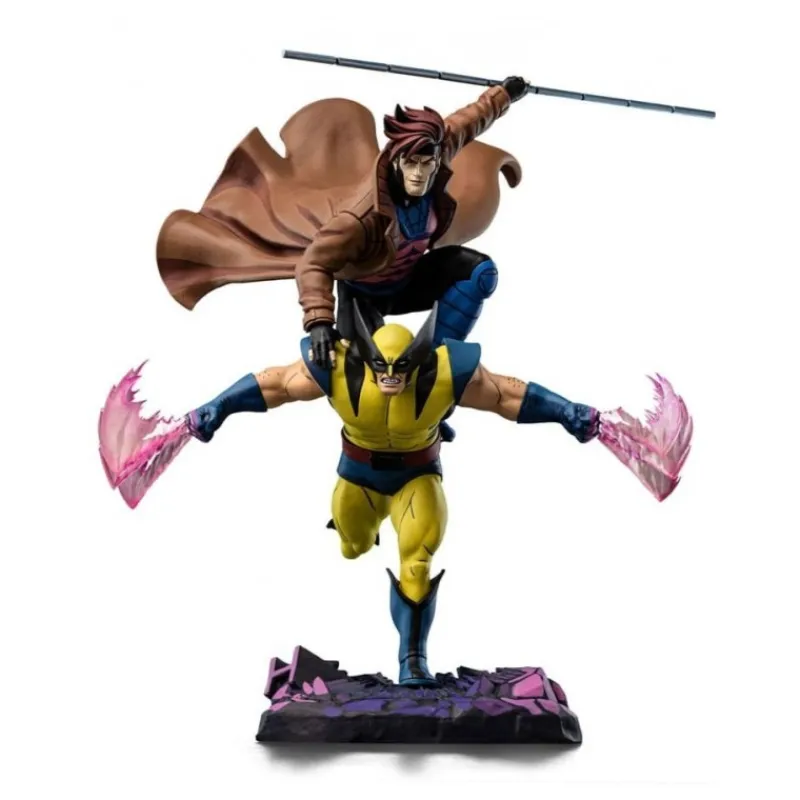 Iron Studios Superhéroes Marvel|Coleccionismo Marvel^Estatua 1/10 Deluxe Art Scale X-Men´97 Gambit & Lobezno 29 cm