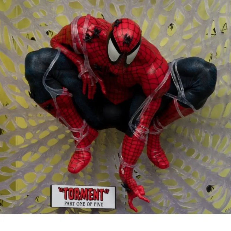 McFarlane Toys Superhéroes Marvel|Funko Marvel^Estatua Marvel Spider-Man PVC 1/6 con Diorama y Cómic 28 cm