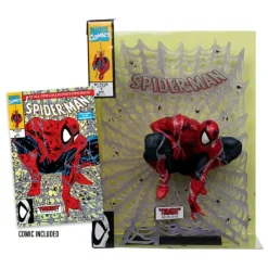 McFarlane Toys Superhéroes Marvel|Funko Marvel^Estatua Marvel Spider-Man PVC 1/6 con Diorama y Cómic 28 cm