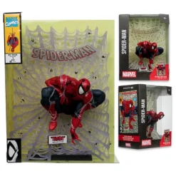 McFarlane Toys Superhéroes Marvel|Funko Marvel^Estatua Marvel Spider-Man PVC 1/6 con Diorama y Cómic 28 cm