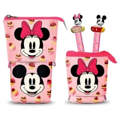 KaracterMania Disney Para Niñas|Para El Cole^Estuche Pop Up Minnie con 2 bolígrafos de gel borrable