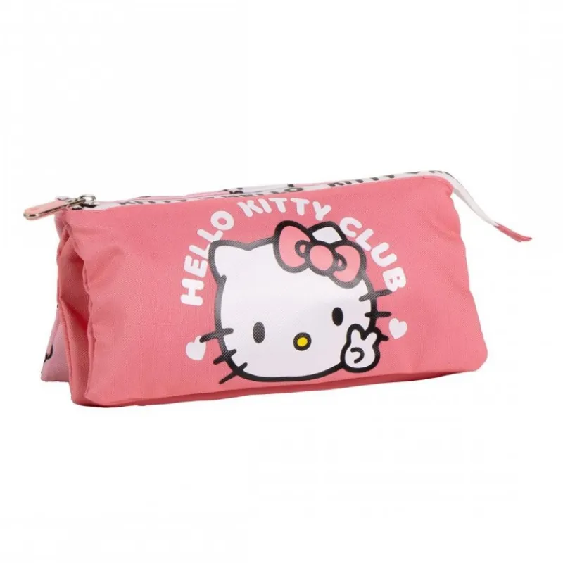 Cerdá Kids Para El Cole^Estuche portatodo 3 compartimentos Hello Kitty poliéster rosa