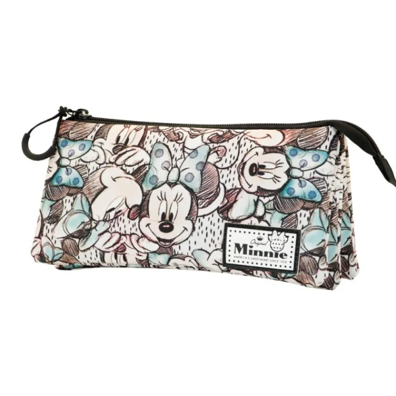 KaracterMania Papelería Disney|Películas Y Personajes De Disney ·Mickey & Minnie^Estuche Portatodo Triple Gris Disney Minnie Mouse Drawing