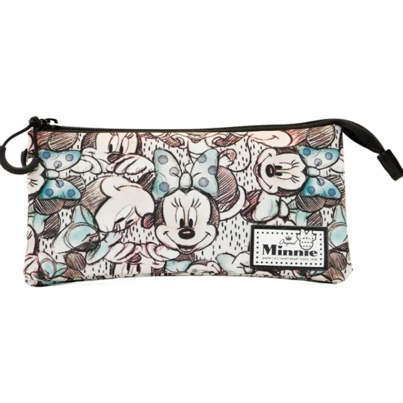 KaracterMania Papelería Disney|Películas Y Personajes De Disney ·Mickey & Minnie^Estuche Portatodo Triple Gris Disney Minnie Mouse Drawing