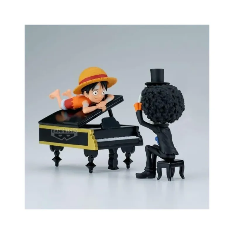 Banpresto Cosas De Luffy One Piece|Figuras One Piece^Figura Monkey D. Luffy & Brook One Piece 8 cm