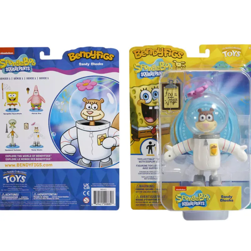 The Noble Collection Bob Esponja^Figura Bendyfigs Arenita Mejillas Bob Esponja