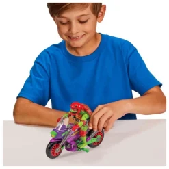 Playmates Las Tortugas Ninja^Figura con vehículo Raphael & Purple Dragon 12 cm TMNT