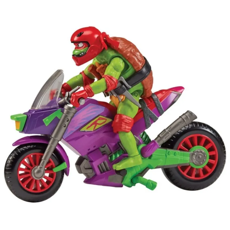Playmates Las Tortugas Ninja^Figura con vehículo Raphael & Purple Dragon 12 cm TMNT