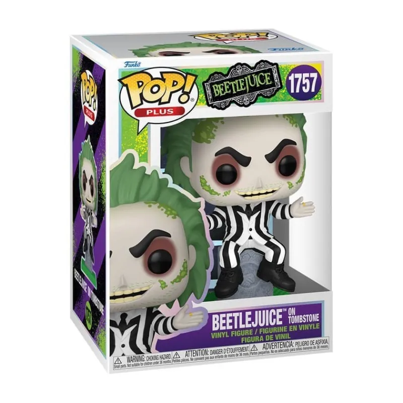 Clearance Figura de Vinilo Beetlejuice POP! Plus con lápida 9 cm Beetlejuice