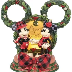 Enesco Películas Y Personajes De Disney ·Mickey & Minnie|Figuras Disney De Colección ^Figura Diorama Disney Mickey y Minnie Navideña