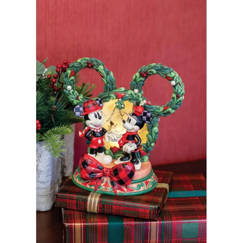 Enesco Películas Y Personajes De Disney ·Mickey & Minnie|Figuras Disney De Colección ^Figura Diorama Disney Mickey y Minnie Navideña