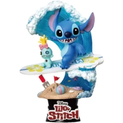 Figura Diorama Stitch Surf Disney 15 cm Películas Y Personajes De Disney ·Lilo Y Stitch|Figuras Disney De Colección