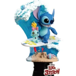 Figura Diorama Stitch Surf Disney 15 cm Películas Y Personajes De Disney ·Lilo Y Stitch|Figuras Disney De Colección