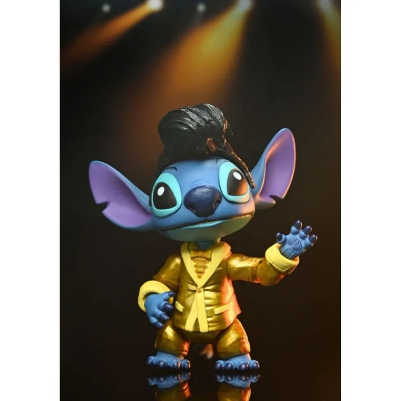 New Figura Elvis Stitch Traje Dorado de 18 cm Lilo & Stitch Películas Y Personajes De Disney ·Lilo Y Stitch|Figuras Disney De Colección