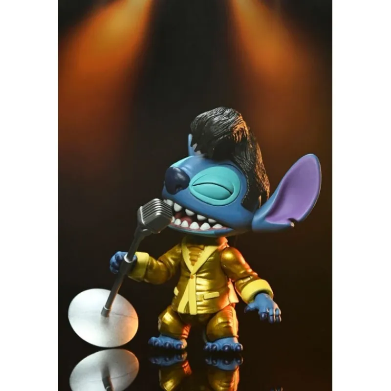 New Figura Elvis Stitch Traje Dorado de 18 cm Lilo & Stitch Películas Y Personajes De Disney ·Lilo Y Stitch|Figuras Disney De Colección