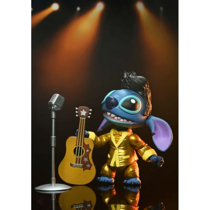 New Figura Elvis Stitch Traje Dorado de 18 cm Lilo & Stitch Películas Y Personajes De Disney ·Lilo Y Stitch|Figuras Disney De Colección