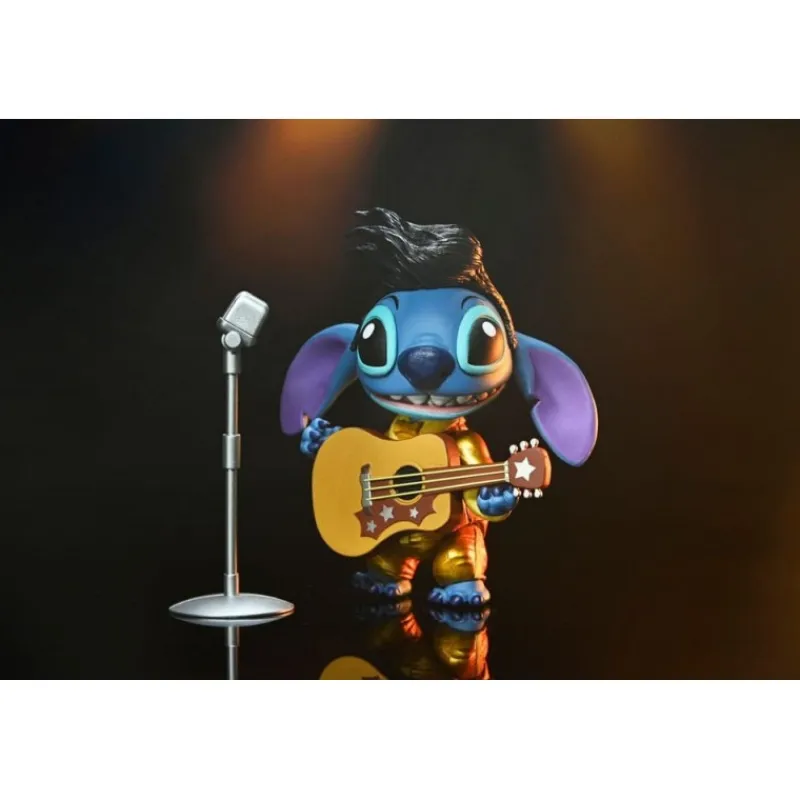 New Figura Elvis Stitch Traje Dorado de 18 cm Lilo & Stitch Películas Y Personajes De Disney ·Lilo Y Stitch|Figuras Disney De Colección