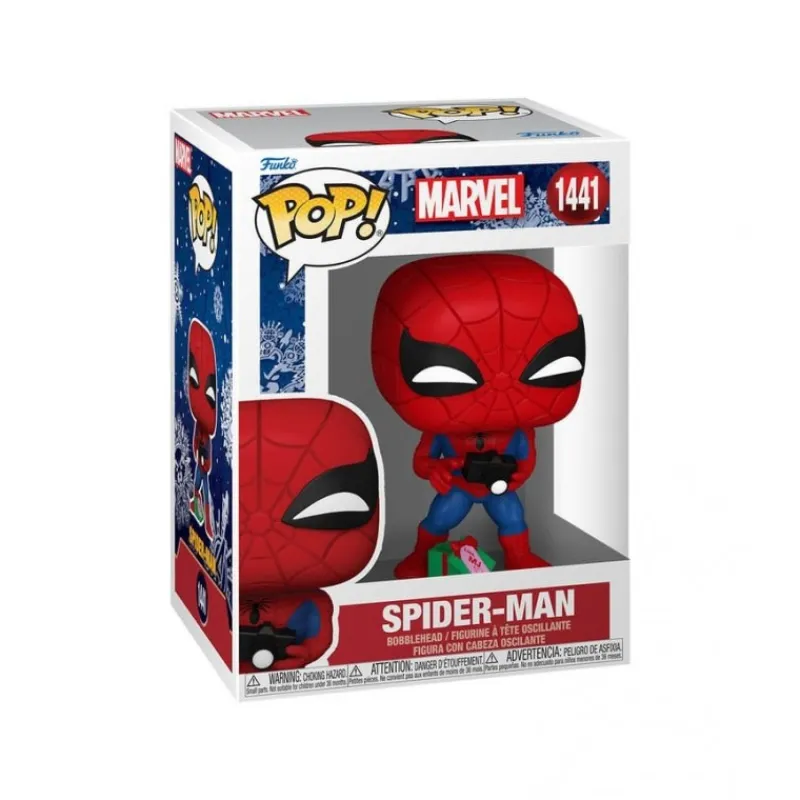 Hot Figura POP! Spiderman Holiday con Regalo Abierto 9 cm Superhéroes Marvel|Funko Marvel