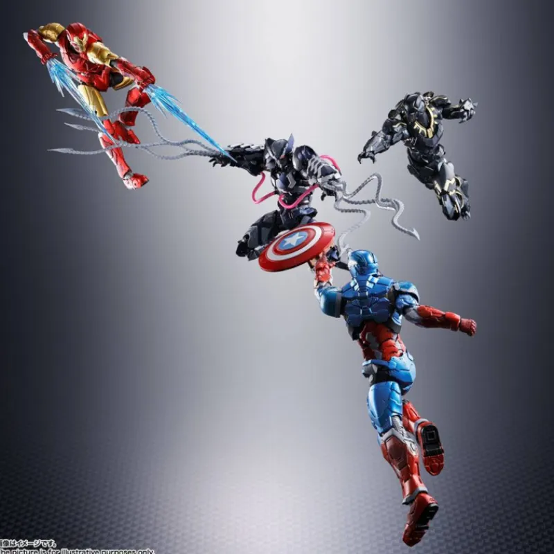 Bandai Superhéroes Marvel|Coleccionismo Marvel^Figura Lobezno Venom simbionte Tech-On