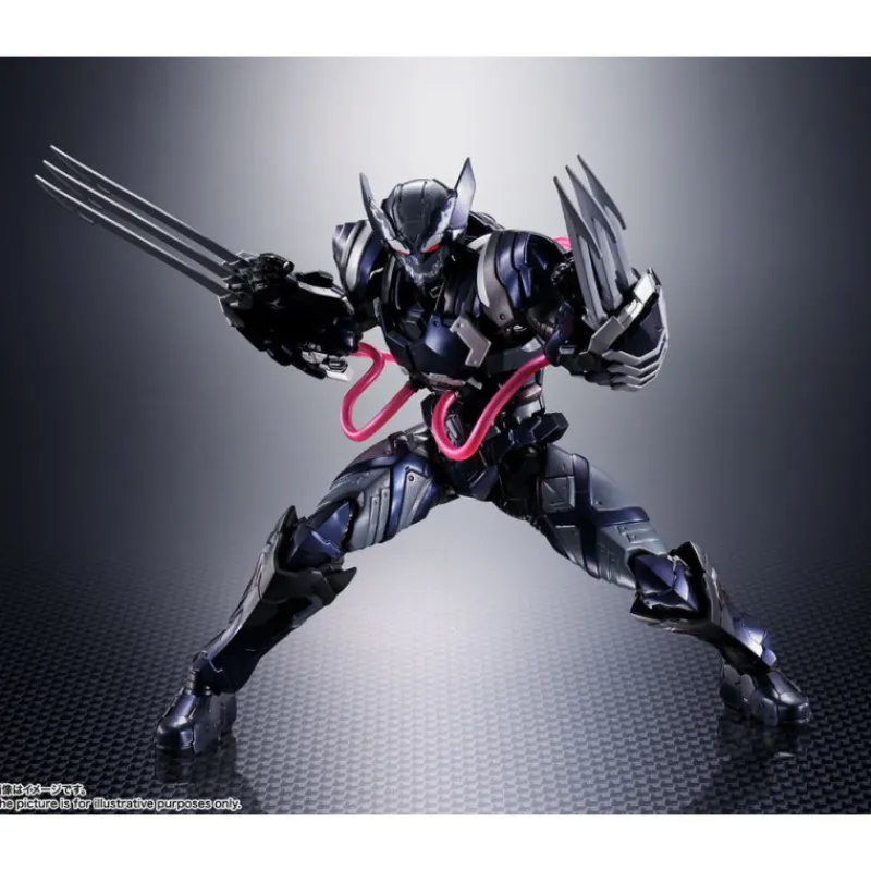 Bandai Superhéroes Marvel|Coleccionismo Marvel^Figura Lobezno Venom simbionte Tech-On