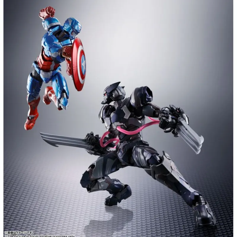 Bandai Superhéroes Marvel|Coleccionismo Marvel^Figura Lobezno Venom simbionte Tech-On
