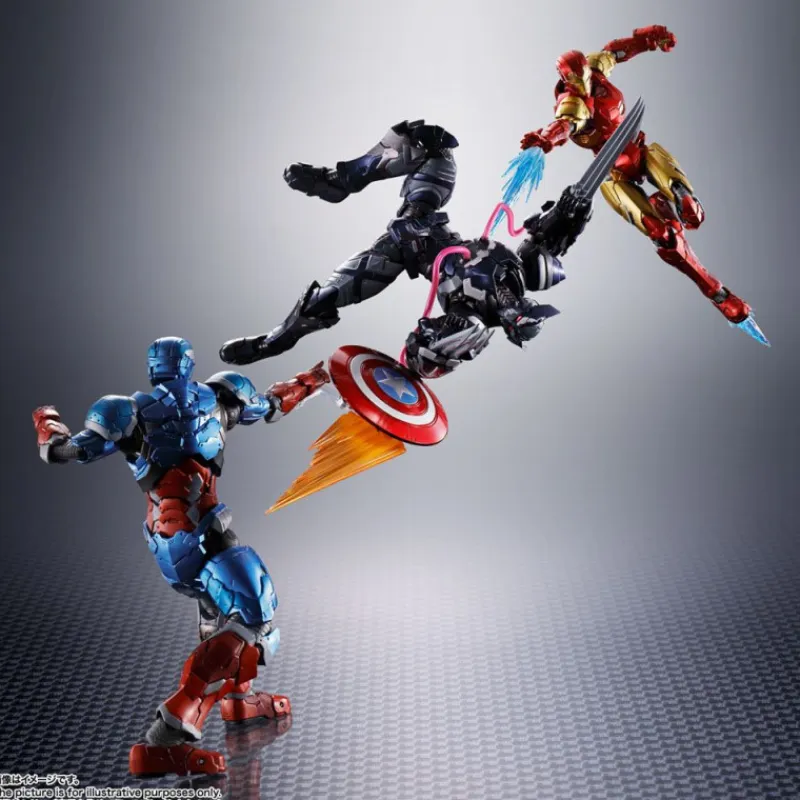 Bandai Superhéroes Marvel|Coleccionismo Marvel^Figura Lobezno Venom simbionte Tech-On