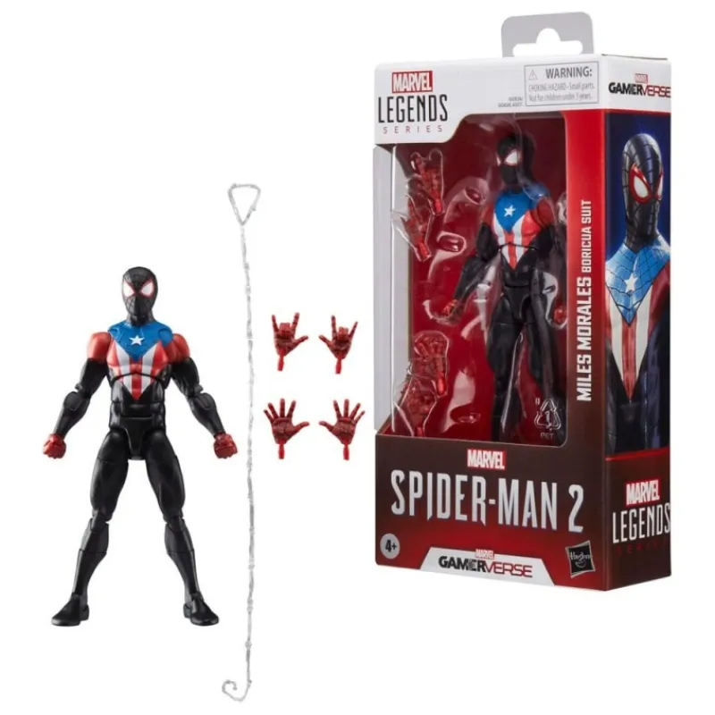 Hasbro Superhéroes Marvel|Coleccionismo Marvel^Figura Miles Morales Spider-Man 2 Boricua Suit Marvel Legends