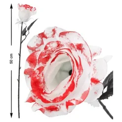 Disfrazzes Complementos Para Disfraces|Accesorios Halloween Y Terror ^Flor Blanca con Sangre de 50 cm