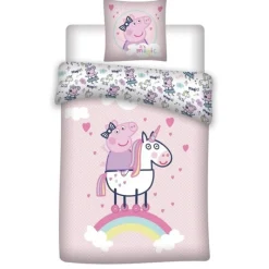 Niños New Import Ropa Y Téxtil: Cosas Que Ponerse Para Niños ^Funda Nórdica de Algodón Peppa Pig Unicornio 140x200cm